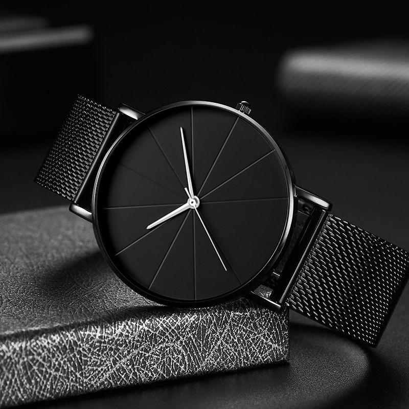 Fashion Mens Watches Stainless Steel Ultra Thin Quartz Wrist Watch Luxury Business Classic Men Watch