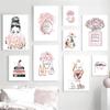 Elegant Perfume Bottle Pink Flowers Poster Chic Beauty Fashion Canvas Art for Modern Home Living Room Wall Decor