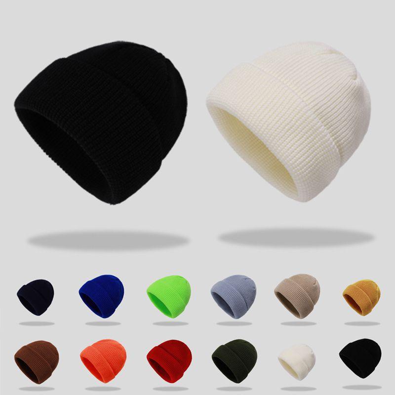 Casual And Trendy Plain Knit Beanie Hat Perfect For Outdoor Winter Work