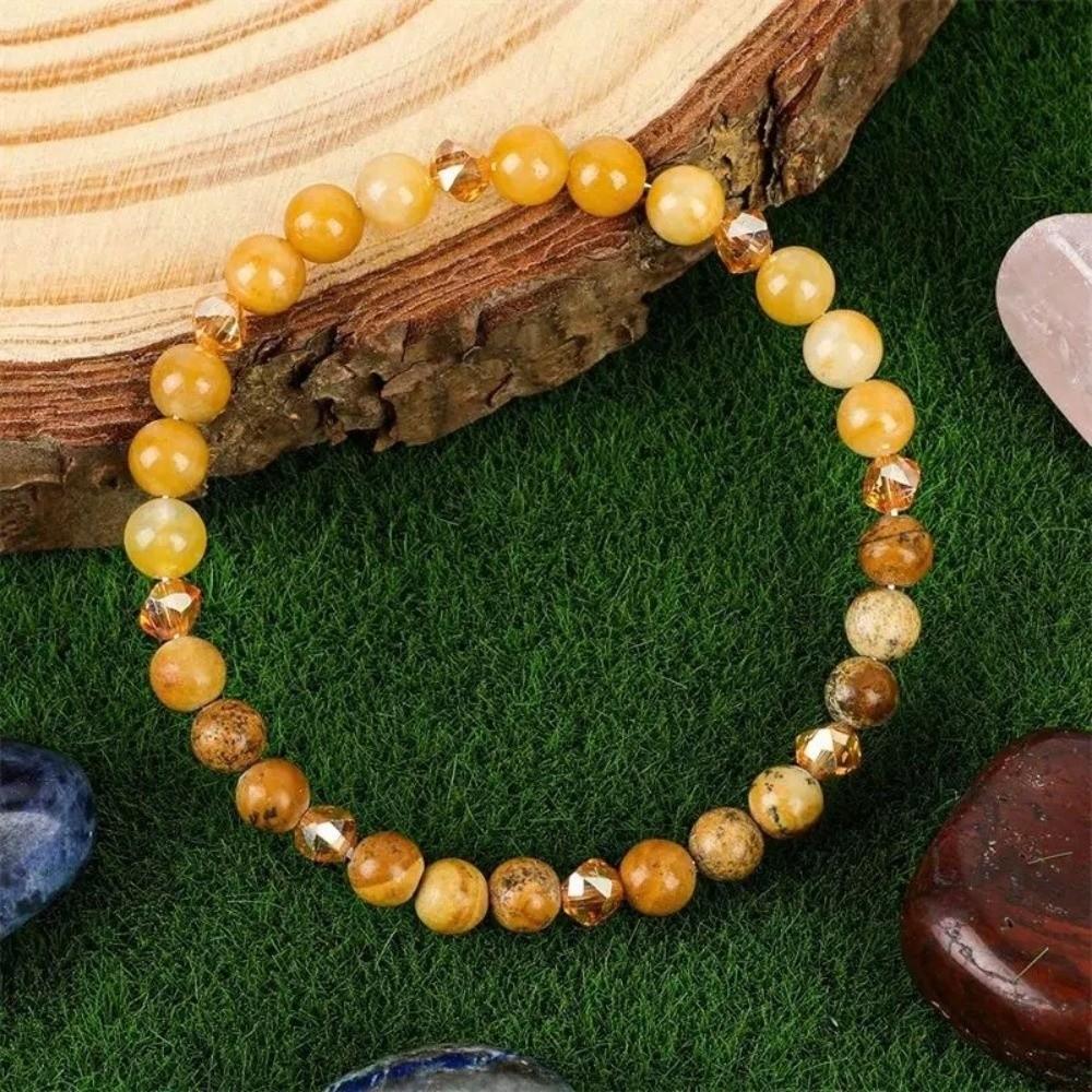 Handcrafted Citrine Natural Stone Bracelet Natural Stone Beaded Bracelet  for Business Casual