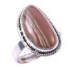 Кольцо из серебра 925 пробы с натуральным медовым родохрозитом ручной работы S.7 H0R15