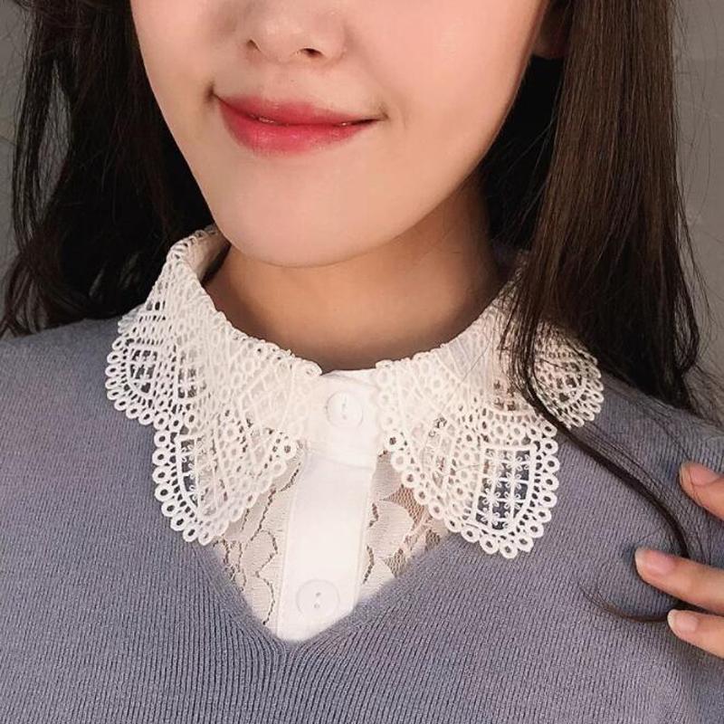 New Women White Neckline Fake Collar Detachable Ladies False Blouse Collar Half Shirt Lapel Clothes Accessories