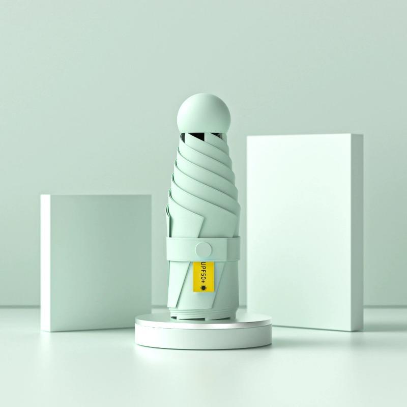 Sun Umbrella Women's Sunscreen Small Portable Parasol Umbrella Women's Sunshine and Rain Capsule Small Fresh Vinyl Parasol