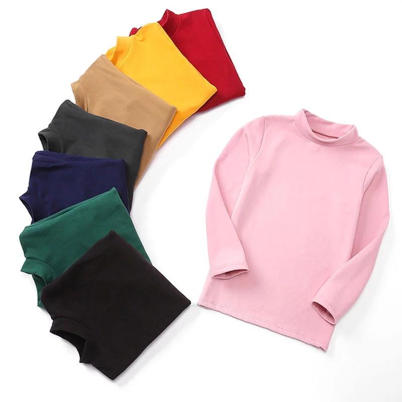 Свитера для девочек, однотонные свитера ярких цветов для мальчиков, осенняя шерстяная футболка для маленьких девочек, свитер, детская одежда, пуловер для девочек