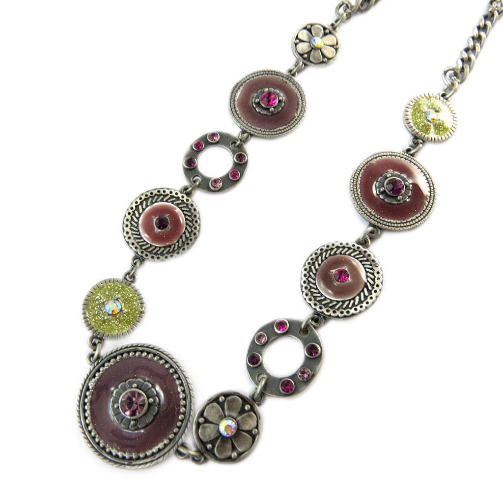 Les Trésors De Lily [E2548] — Дизайнерское колье «Byzance», розово-фиолетовое.