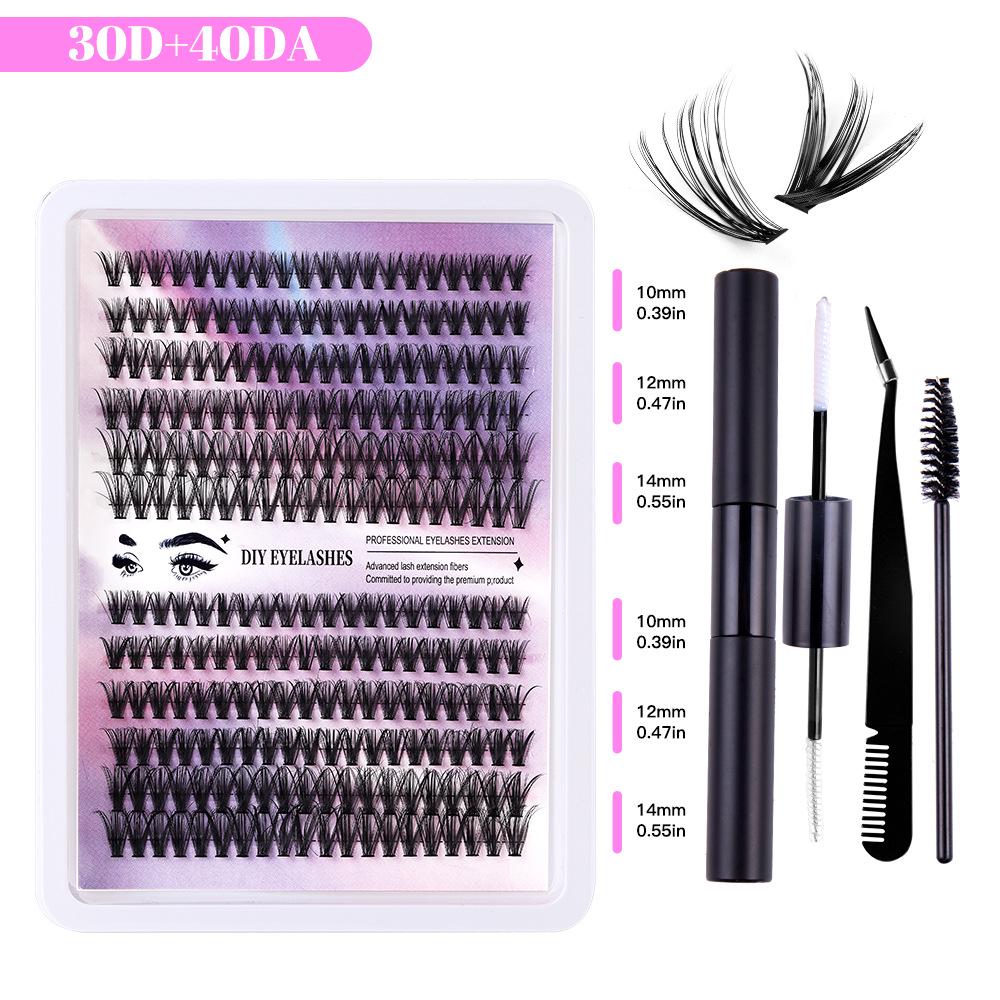 240 пучков 3040D накладных ресниц: 10-14мм DIY Натуральные Густые Сегментированные Ресницы