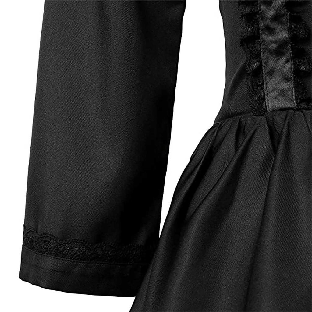 Women's Gothic Ruffle Bell Sleeve Corset Halloween Costume Plus Size Dress Off Shoulder Pattern Print Solid Color Dress