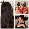 Black Spiders Hair Clip Spider Barrettes Halloween Headdress  Festival Toys