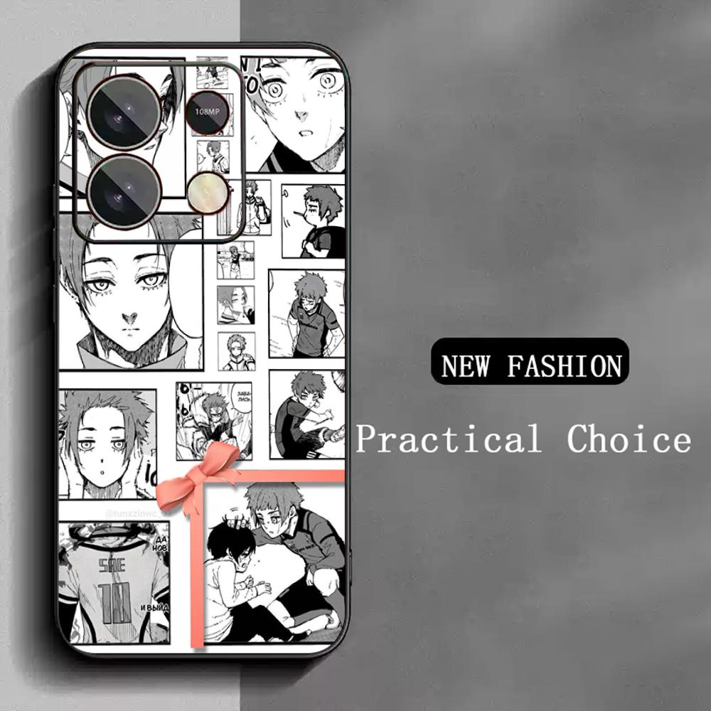 Sae itoshi cool anime man pattern Phone Case For Redmi Note 14 13 12 11 Pro Plus S 5G 14C A3 Soft Black Phone Cover