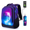 New Children Orthopedic School Bag with USB Charging Port Multifunctional Backpacks Girls 3D Starry Sky Kids Bookbag