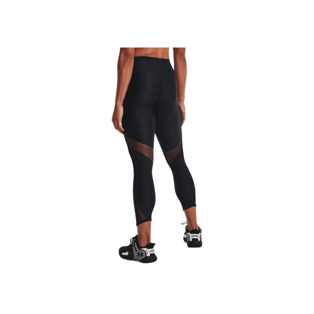 Under Armour Solid Color Casual Tight Fitness Cropped Sports Pants Women Bottoms Black 1369905-001