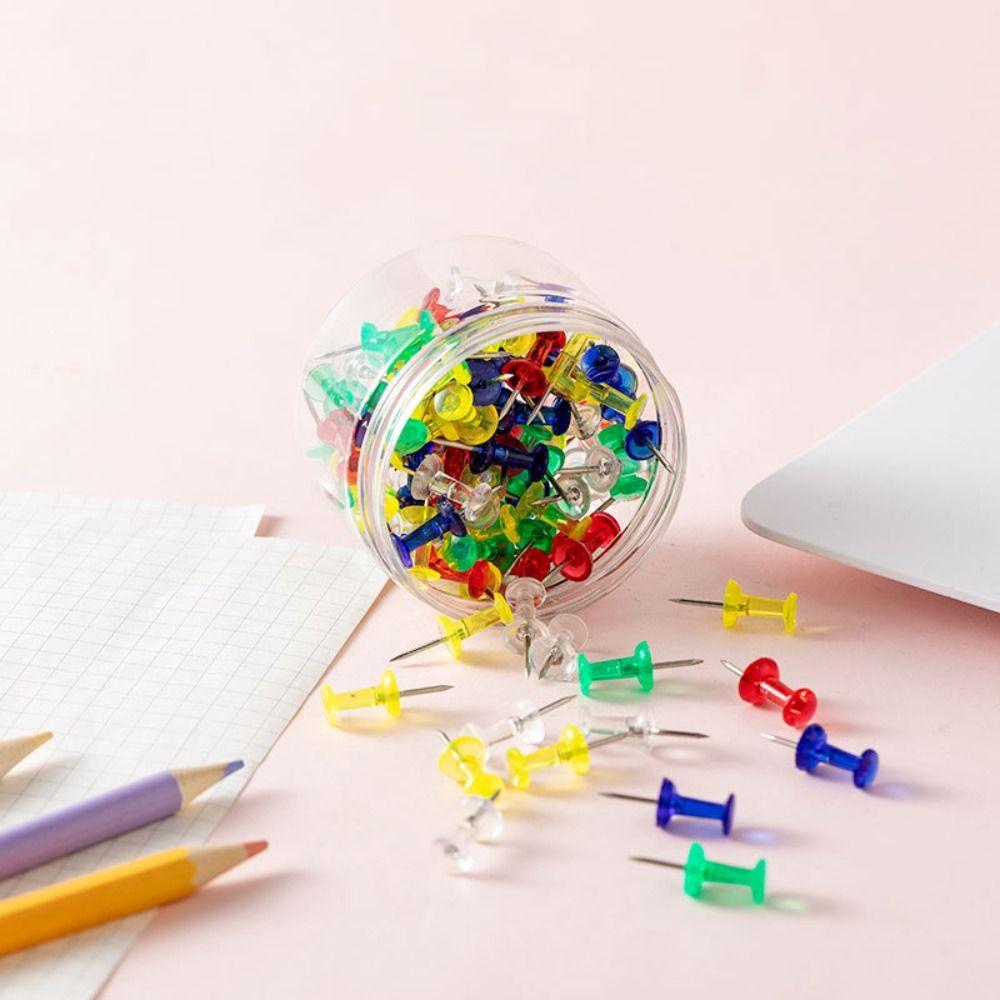 100PCS Wall Cards Photos Board Tacks Push Pins Cork Board Thumb Tacks Pins  DIY Tool