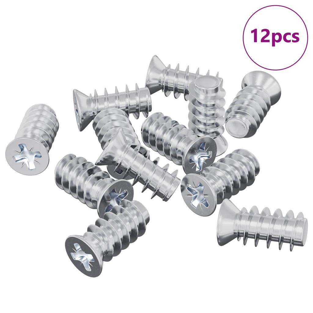 Screw 12 pcs Silver M6 x 12 mm Iron