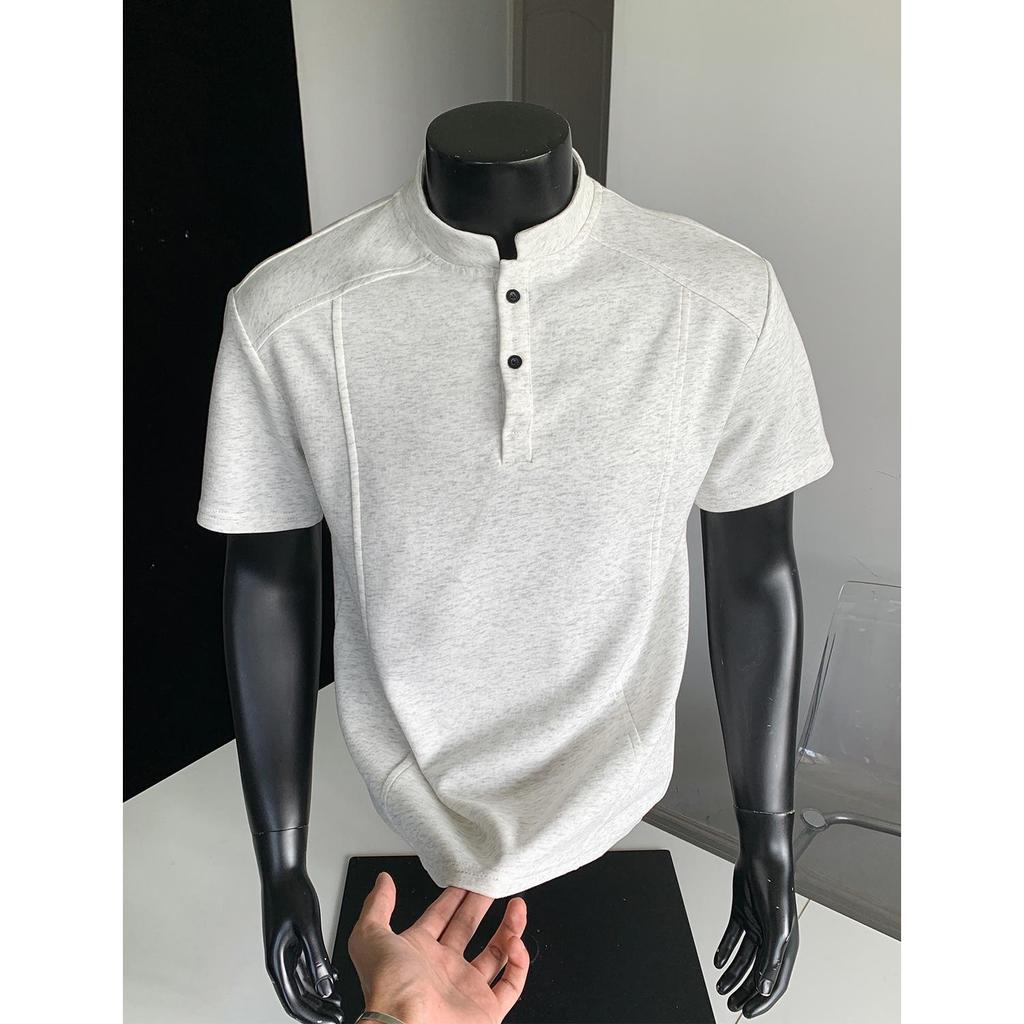 Мужская футболка-поло с длинным рукавом в американском стиле — модная базовая толстовка для весны/осени.