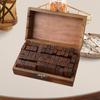 70 Pieces Alphabet Number Symbol Stamps Kit Wooden Crafts for Card Making