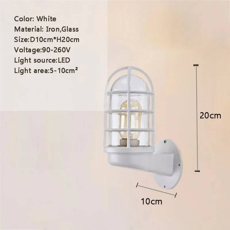 Retro Glass Wall Lamp Vintage Industrial Luster Wall Light Home Decor Light Fixture For Loft Aisle Bar Indoor Courtyard Outdoor