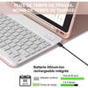 Coque Clavier pour iPad Air 11" (M3/M2) / iPad Air 4/5 10,9" - Rose avec Clavier Bluetooth + Souris + Stylet