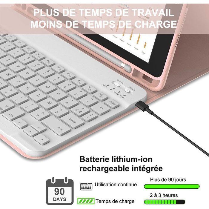 Coque Clavier pour iPad Air 11" (M3/M2) / iPad Air 4/5 10,9" - Rose avec Clavier Bluetooth + Souris + Stylet