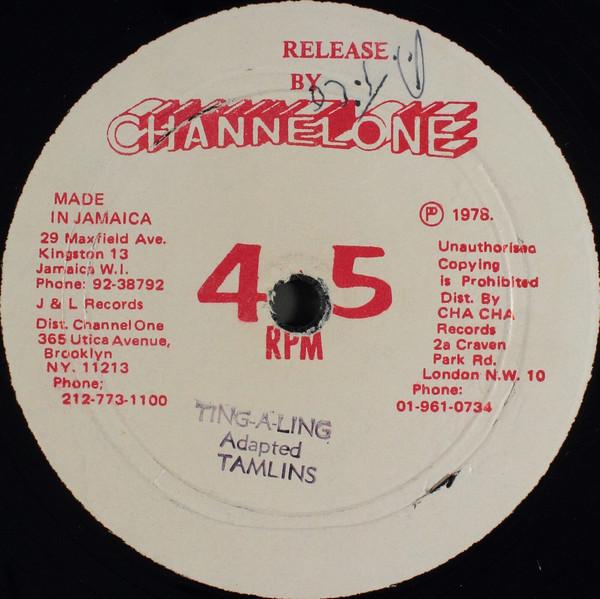 12-дюймовая пластинка TAMLINS Tingaling I Wish It Would Rain HD11 Channel One 1978 Ямайка Регги Ска Даб Б/у