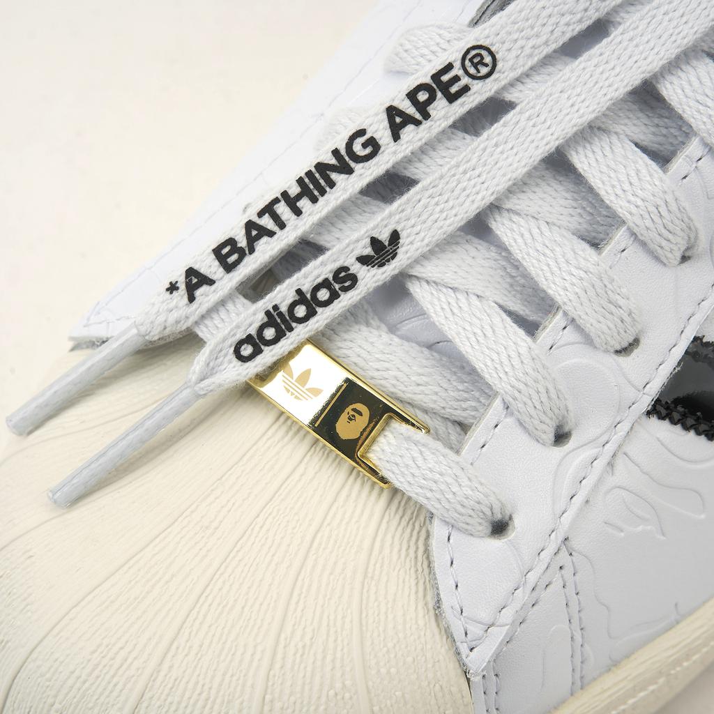 BAPE x adidas Superstar Винтажный Белый Черный Унисекс Кроссовки Облачно-Белый Основной Черный Молочно-Белый JR2701