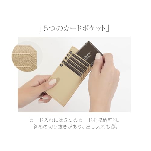 [HIGH FIVE] Fragment Case Cowhide Thin Wallet Card Case Coin Purse Gusseted Smart Wallet Women's Men's Camel