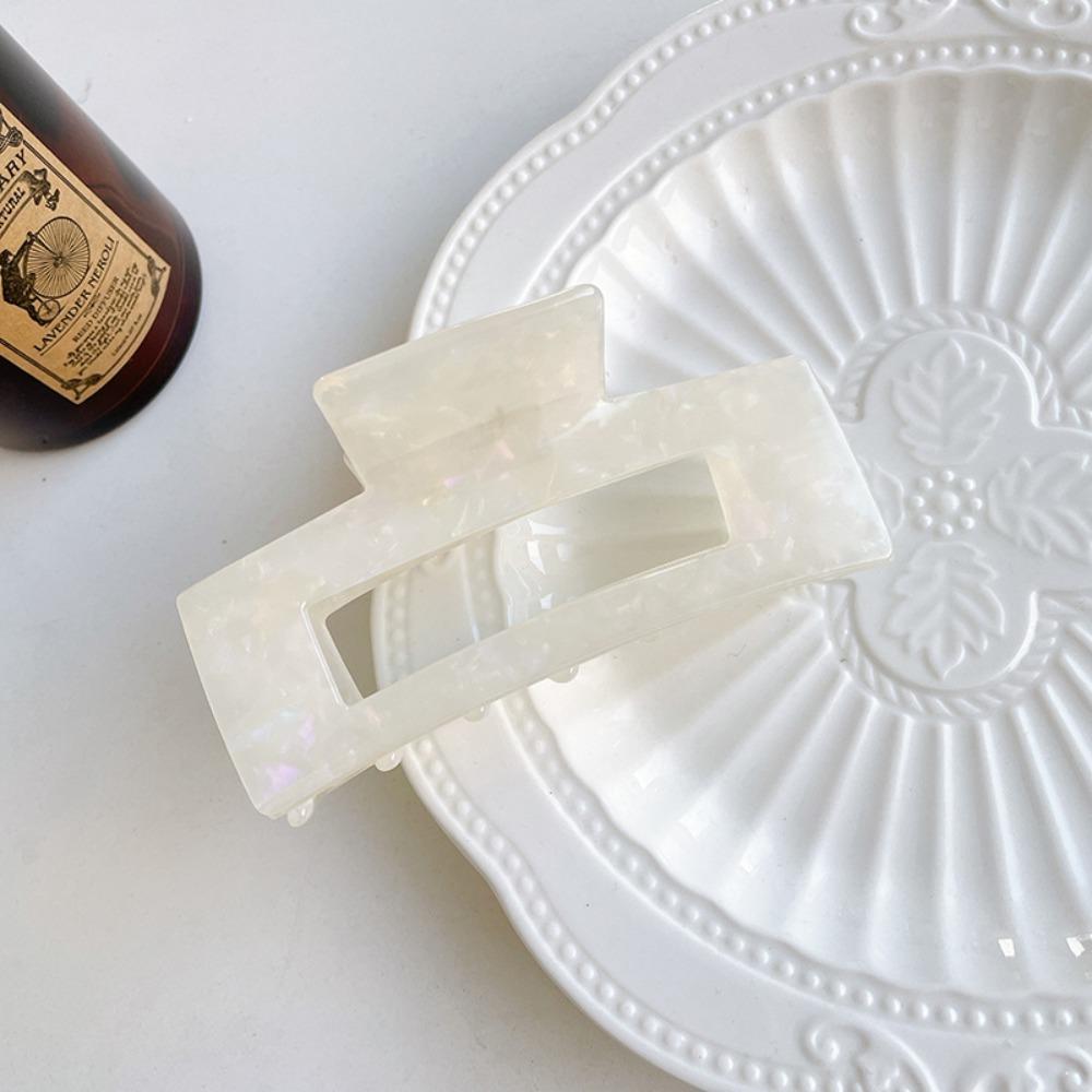 French Style Acetic Acid Hair Clip Colorful Shark Clip Rectangular Hollow Hair Claw  Female