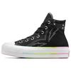 Кроссовки унисекс Chuck Taylor All Star Lift Platform High Pride 2024, черно-белые Chaos-Fuschia A10218C