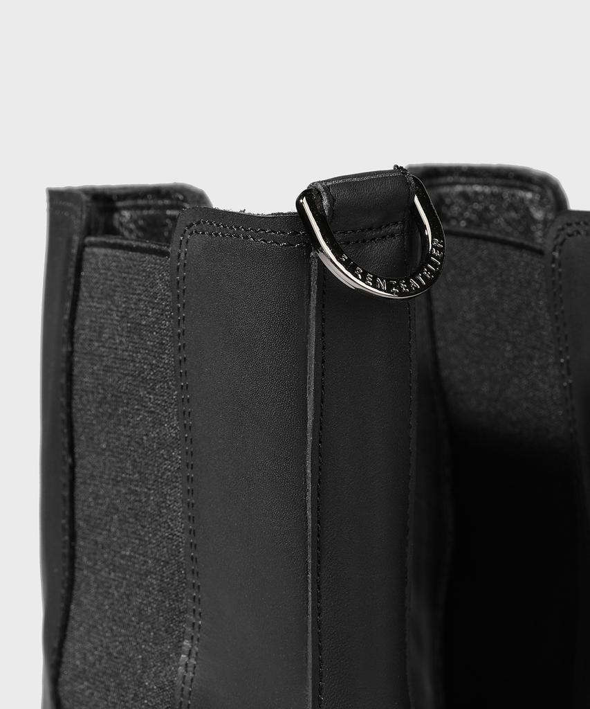 Firenze Atelier [Vibram] Minimal Line Pull-Up Leather Chelsea Boots 9900 [Matt Black]