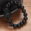 Feng Shui Pixiu Women Attract Wealth Wristband Bracelets Obsidian Stone Beads Good Luck Bangle