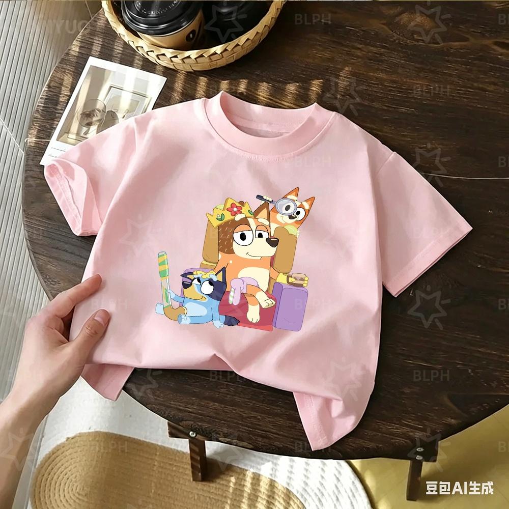 Kids Bluey Cartoon Print T Shirt Its Ok To Be Different Autism Awareness Short Sleeve Tee For Boys Girls Casual Soft Tops
