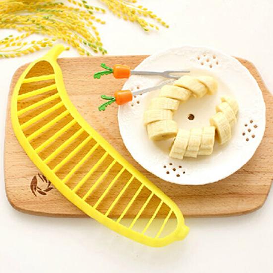 3Pcs Banana Slicer Food Grade Plastic Sharp Blade Multi-functional Fruit Salad Banana Dicer Masher Cutting Tool Kitchen Gadgets