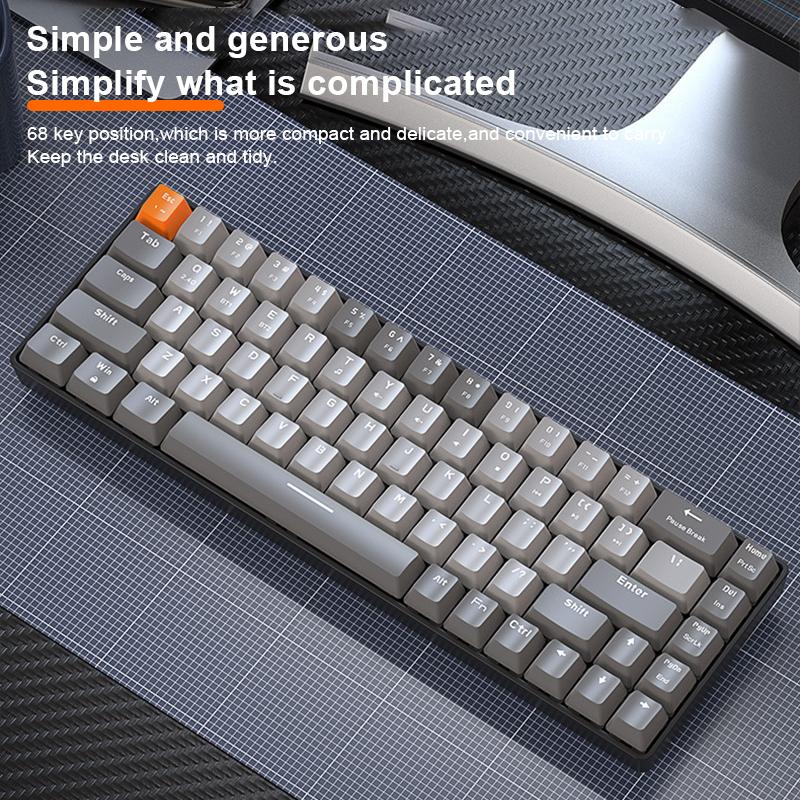 QGeeM 68 Keys RGB Gaming Dual Mode Mechanical Keyboard for Gamer Hot-swap 2.4G/BT5.0 Color Matching Wireless Gaming Keyboards