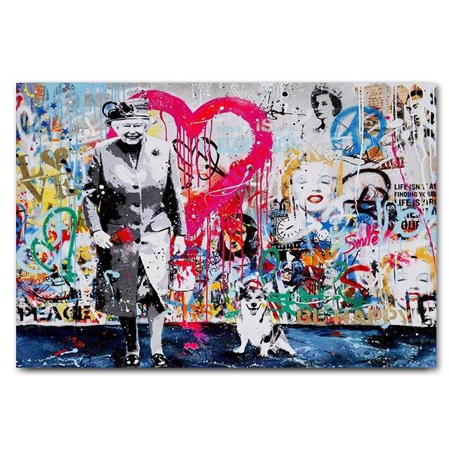 Граффити Плакат «Следуй за своей мечтой» Абстрактная бесплатная картина на холсте Эстамп для мальчиков Барбекю Любовь Картина Куадрос