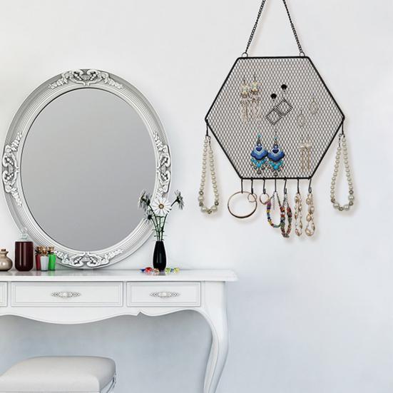 Настенный держатель для сережек, настенный органайзер для ювелирных изделий, простая установка, многоцелевая подвесная стойка для ювелирных изделий с крючками