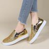 Fashion Women Flats Elastic Mixed Color Bling Casual Sports Shoes for Women Slip On Spring Summer Chaussure Femme Gold Sliver Tennis