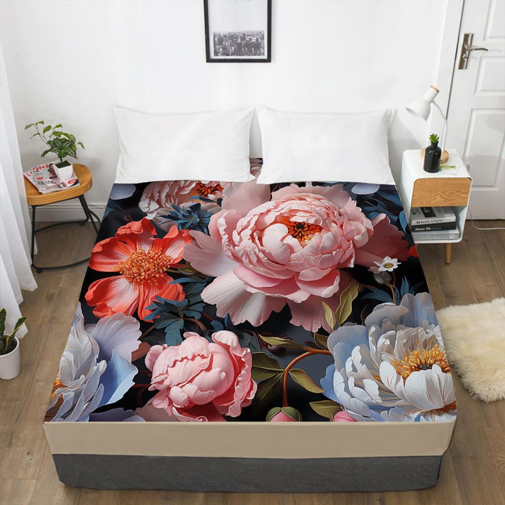 Простыня с 3D-принтом и цветочным узором, простыня с принтом, чехол для матраса, простыня, домашний текстиль, постельное белье, один предмет