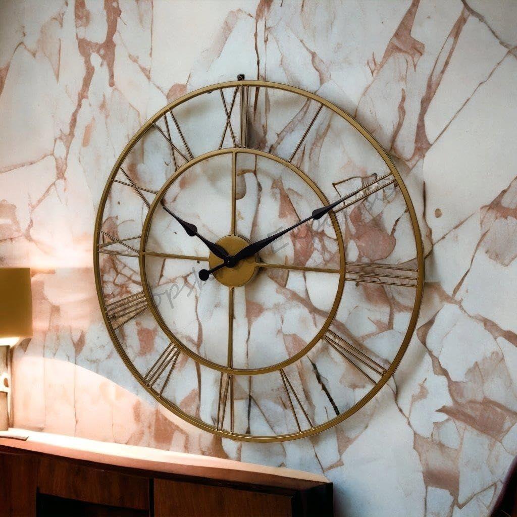 Часы Ручной Работы Очень Большие Аналоговые Настенные Часы / Цвет Латуни / 30 Дюймов (75 См'С)
