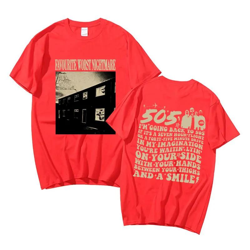 Винтажная футболка Favourite Worst Nightmare Футболка Arctic Monkeys 505 с принтом текстов песен для мужчин и женщин в стиле хип-хоп-панк свободного покроя