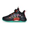 Kids Comfortable Versatile Non-Slip Shock Absorbing Durable Mid-Top Basketball Shoes Kids Basketball Shoes Black Red 312211111-6