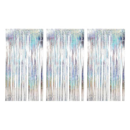 3 шт. Дождь Занавес 1 х 2,5 м Блестящий Набор Задника из Фольгированной Бахромы Кисточки Фон Занавески Свадьбы Реквизит для Фотобудки Украшение для Вечеринки