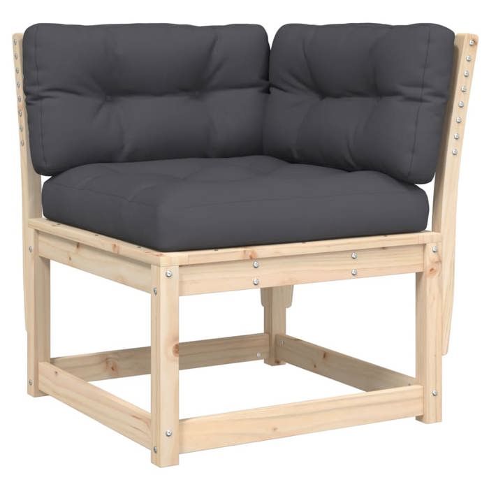 VidaXL Salon de Jardin avec Coussins 7 pcs, Canapés de Patio, Ensemble de Meubles, Mobilier de Terrasse Extérieur, Bois de 3216930