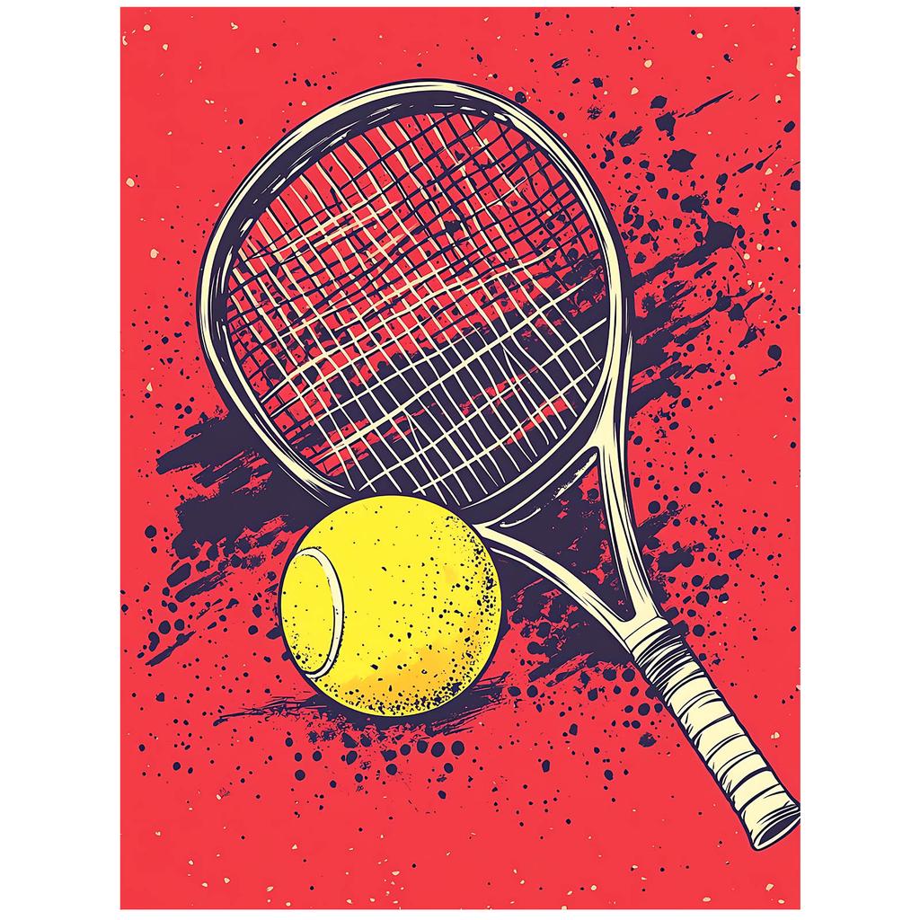 Plakat Tenisowa Pasja Plakat Tenisowa Pasja, 70X100 Cm, Rama Drewniana Jasny Dąb, Papier Matowy 230 Gsm