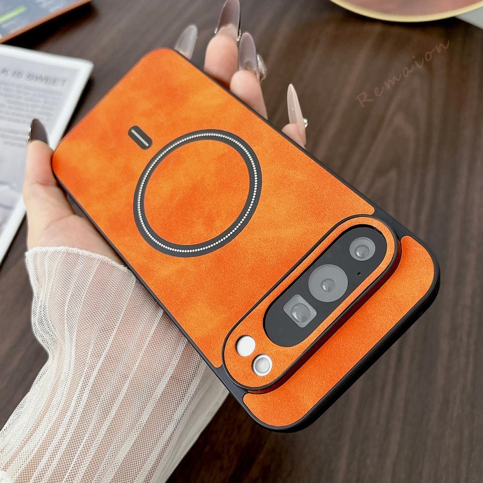 Retro Leather Magnetic Phone Case for Google Pixel 10 9 7 8 Pro XL 10A 9A 8A Armor Shockproof Protector Cover