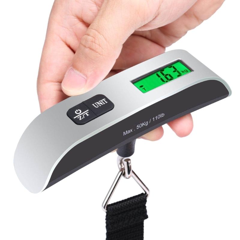 50kg/110lb Luggage Scale Backlit LCD Display Electronic Digital Hanging Baggage Scale Suitcase Weight Scale Portable
