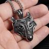 New Titanium Steel Wolf Head Accessory Nordic Viking Titanium Steel Hip Hop Necklace for Men