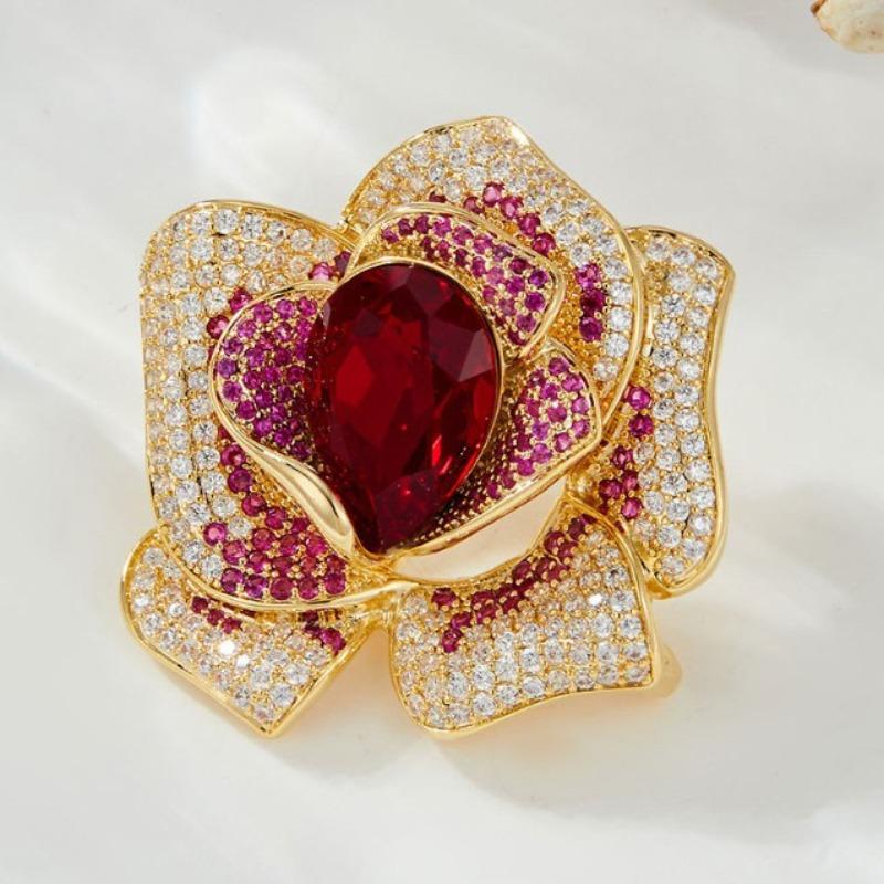 Модная Изысканная Брошь Цветок из Страз и Кристаллов для Женской Одежды Пальто Украшения Аксессуары Подарки