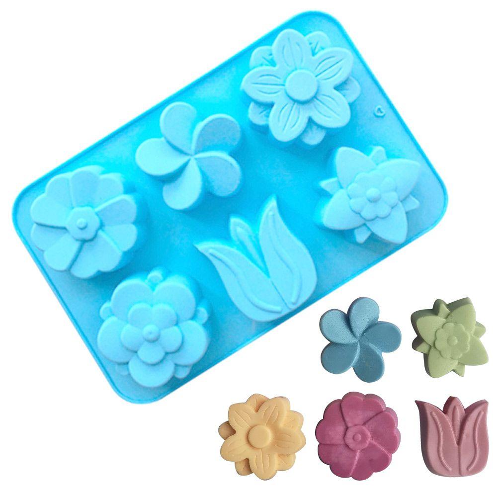 Baby Feet Shaped 6 Cavities 3D Cake Mould Pudding Candy Mold Soaps Supplies Silicone Soap Mold