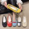 French Bow Round Head Ballet Shoes Girl 2025 Summer New Fairy Shoes Flat Gentle Evening Shoes Single Shoes