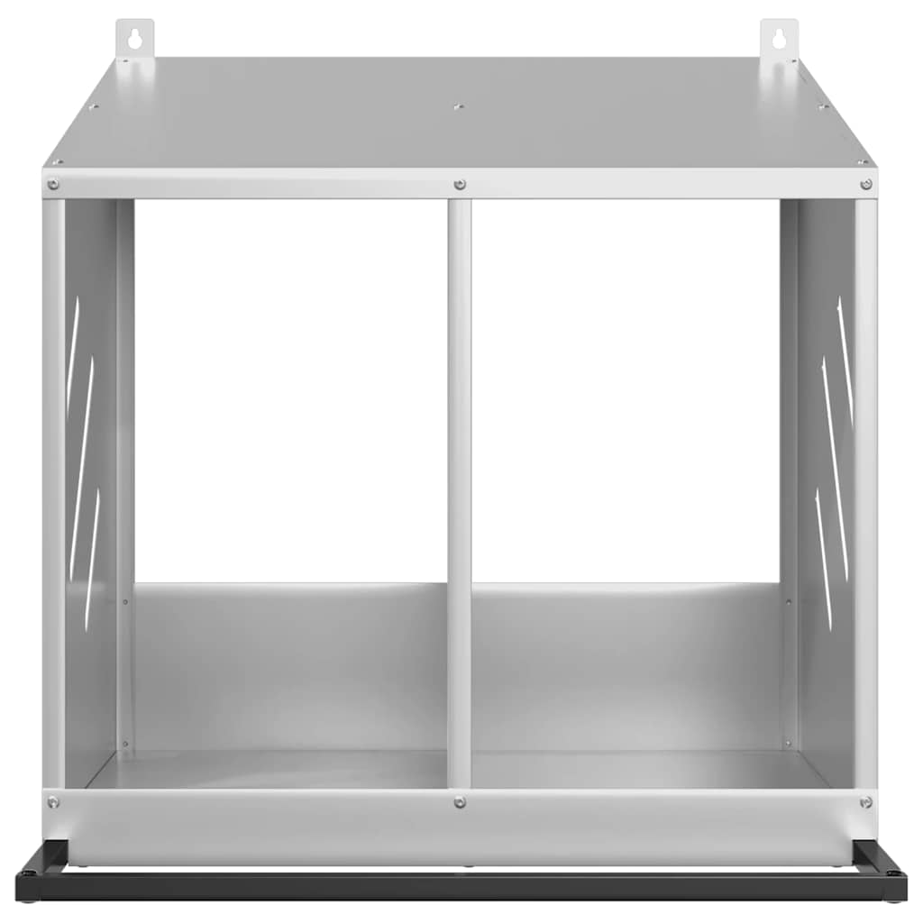 Chicken Nest Box with 2 Compartments Galvanized Silver Metal