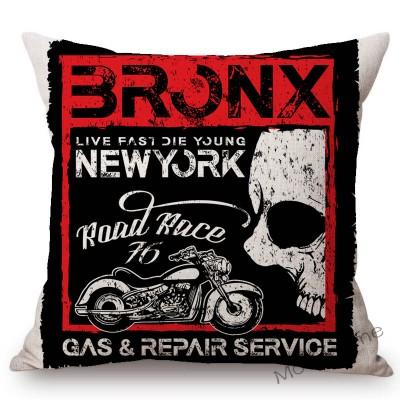 Vintage Motorcycle Club Legendary Rider Letter Print Home Decoration Art Sofa Throw Pillow Case Retro Motorbike Cushion Cover